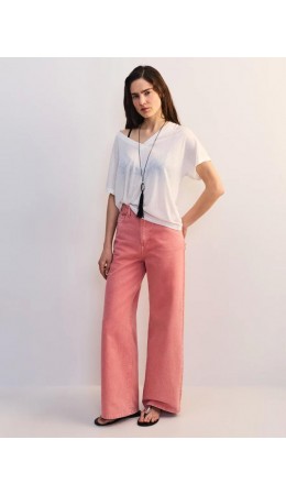 брюки джинсовые женские персиковый