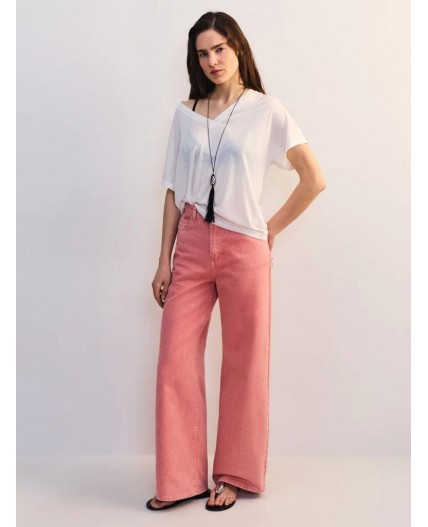 брюки джинсовые женские персиковый