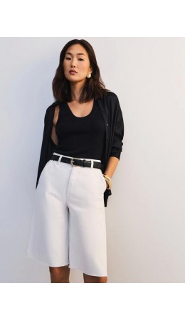 брюки (бермуды) джинсовые женские белый