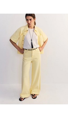 брюки джинсовые женские светло-жёлтый