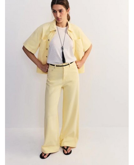брюки джинсовые женские светло-жёлтый