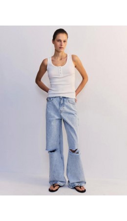 брюки джинсовые женские светлый индиго