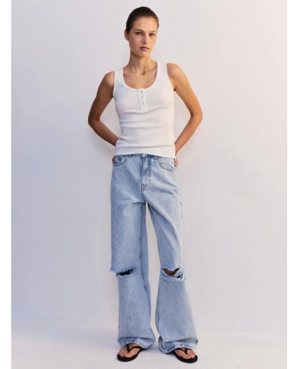 брюки джинсовые женские светлый индиго