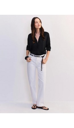 брюки джинсовые женские белый