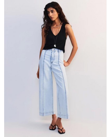 брюки джинсовые женские ультра светлый индиго