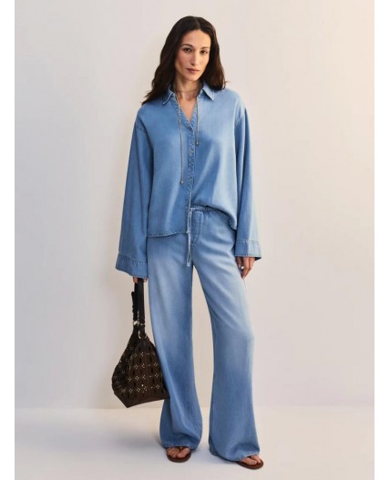 брюки женские светлый индиго