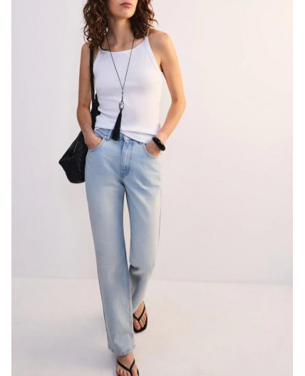 брюки джинсовые женские светлый индиго