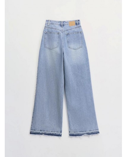 брюки джинсовые женские светлый индиго