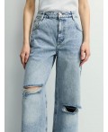 брюки джинсовые женские светлый индиго