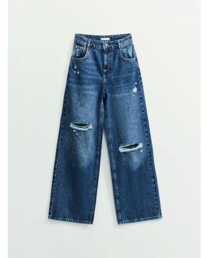брюки джинсовые женские индиго