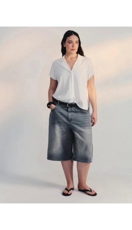 брюки (бермуды) джинсовые женские светло-серый