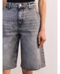 брюки (бермуды) джинсовые женские светло-серый
