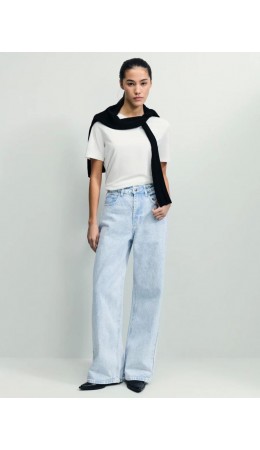 брюки джинсовые женские ультра светлый индиго