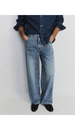 брюки джинсовые мужские голубой индиго