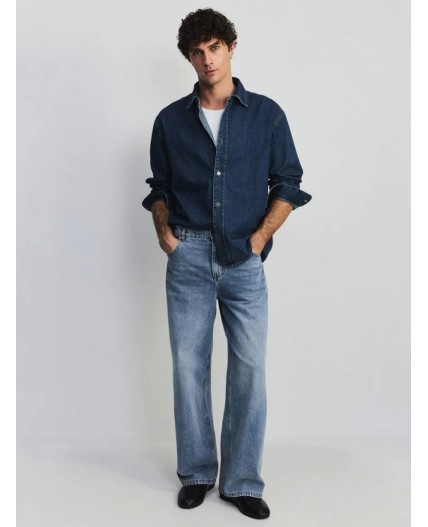 брюки джинсовые мужские голубой индиго