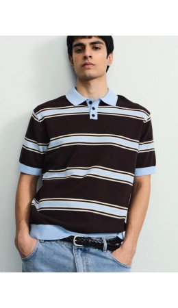 поло мужское коричневый графика крупная