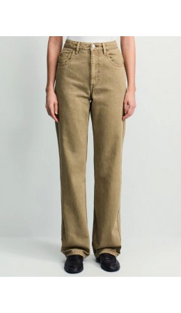 брюки джинсовые женские темно-бежевый/песочный