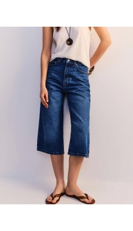 брюки (бермуды) джинсовые женские индиго