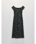 платье женское черный цветы мелкие