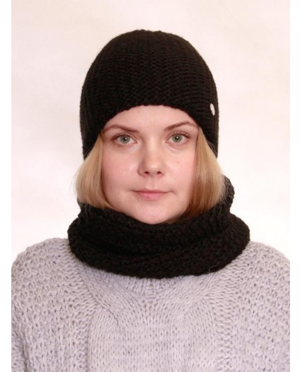 Комплект (шапка,шарф-снуд) 202-8701; 08 черный