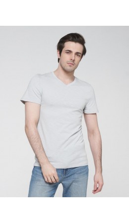 Фуфайка (футболка) мужская BY201-17001/2; ХБ14-4102 светло серый