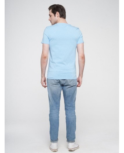 Фуфайка (футболка) мужская BY201-17001/3; ХБ14-4121 голубой