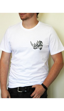 Фуфайка (футболка) мужская BY201-17002/10; ХБ2000-5/Р2000-5 белый/белый/носорог
