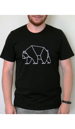 Фуфайка (футболка) мужская BY201-17002/9; ХБ2060-3/Р2060-3 черный/черный/медведь
