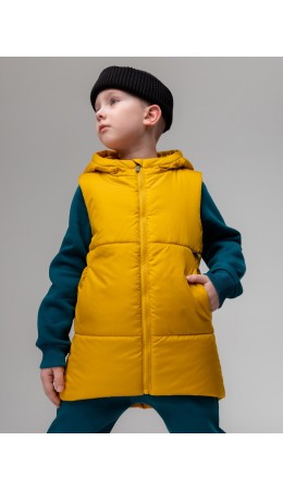 Жилет с удлиненной спинкой 14-68МU; горчичный