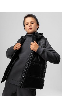 Жилет с капюшоном 41-6МU; черный