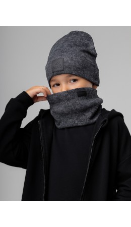 Комплект (шапка, снуд) 13-162MU; графит (черный)