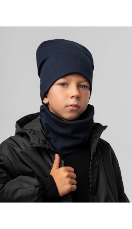 Комплект (шапка, снуд) 13-179MU; темно-синий