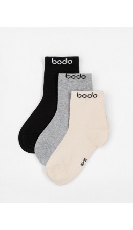 Носки 3 пары 26-8MUM ; бежевый/серый/черный