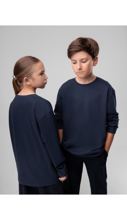 Лонгслив пике 42-52MU; темно-синий