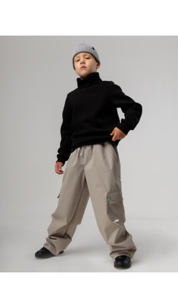 Брюки на флисе 33-48MU; серо-бежевый