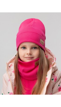 Комплект (шапка, снуд) 13-201MU; малиновый