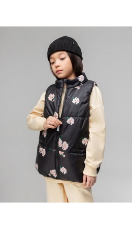 Жилет 14-84MU; черный (розовый)