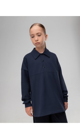 Лонгслив пике 42-51MU; темно-синий