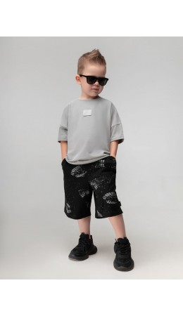 Шорты 8-78МU; черный (светло-серый)