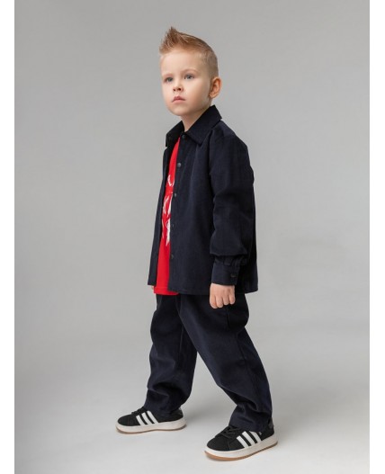 Костюм вельветовый 11-576MU; темно-синий