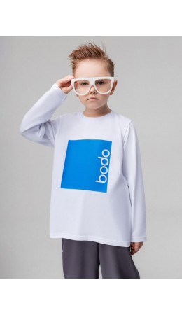 Лонгслив 7-305MU; белый (синий)