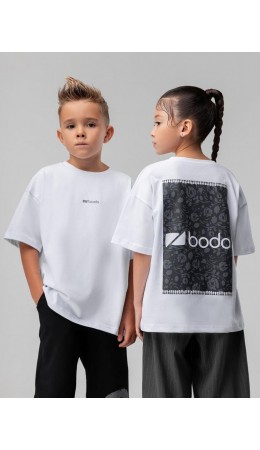 Футболка 4-460MU; белый (темно-серый)