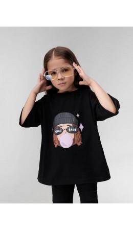 Футболка 4-460MU; черный (мультиколор)