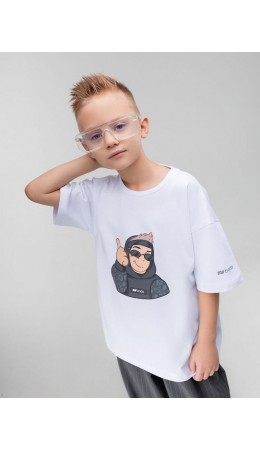 Футболка 4-460MU; белый (графит)