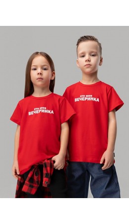 Футболка 4-220MU; красный (белый)