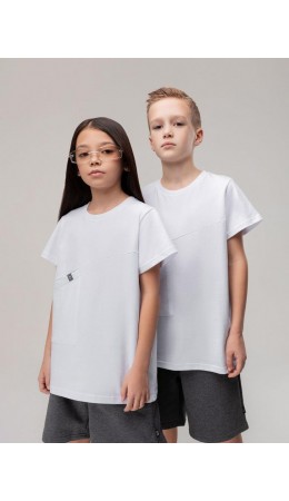 Футболка с карманом 4-482MU; белый