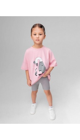 Велосипедки в рубчик 15-154MU; серый