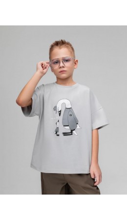 Футболка 'Гусь' 4-435MU; темно-серый