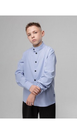 Рубашка с воротником стойкой 38-36МU; голубой