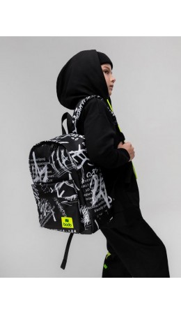 Рюкзак с набивкой 34-43; черный (белый)